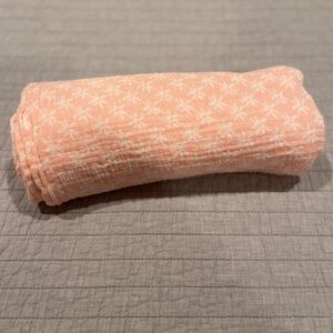 Aden + Anais Essentials Peach Muslin Swaddle Blanket Floral 100% Cotton